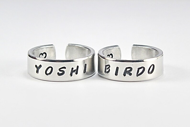 Yoshi Birdo Cuff Ring Set Relationship and Friendship Ring Etsy