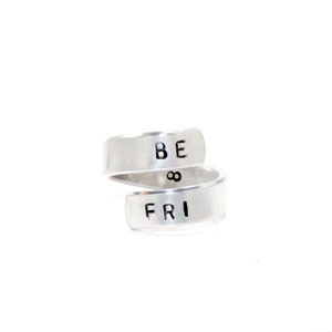 Best Friends Ring Set, BFF Rings, Personalized Stamped Ring, Besties ...