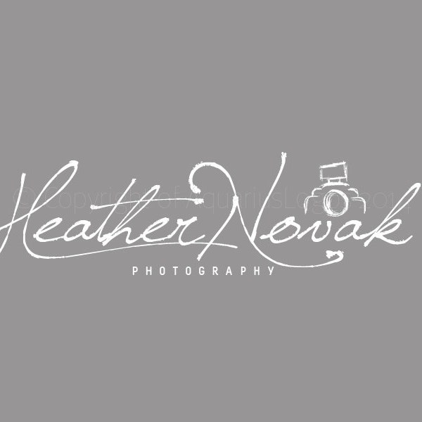 Photography logo template - logo design. Watermark heart logo sketched camera logo. Instant download DIY logo psd file template