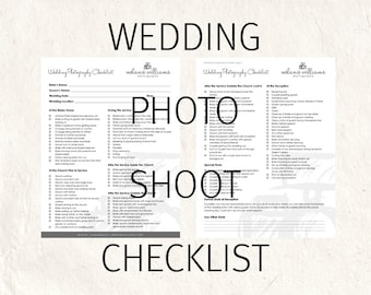 Wedding Photography checklist forms. Photo checklist editable templates - 2 psd files supplied