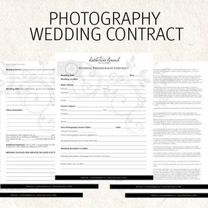 Wedding Photography contract black business forms floral camera editable templates - 5 psd files supplied