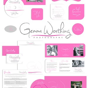 Photography Marketing set photography branding kit pink editable psd templates