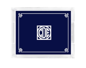 monogram etched acrylic tray personalized acrylic tray etsy