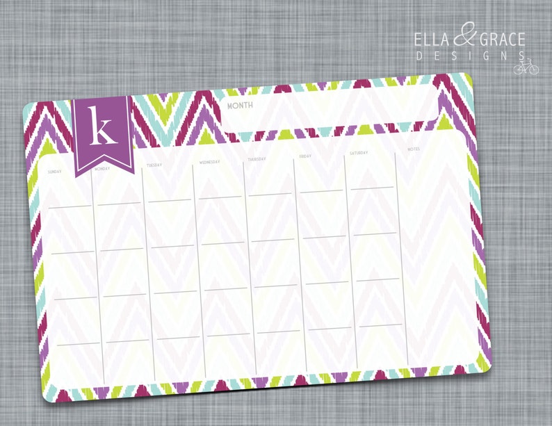 Personalized Monthly Desk Calendar Monthly Planner Desk Etsy