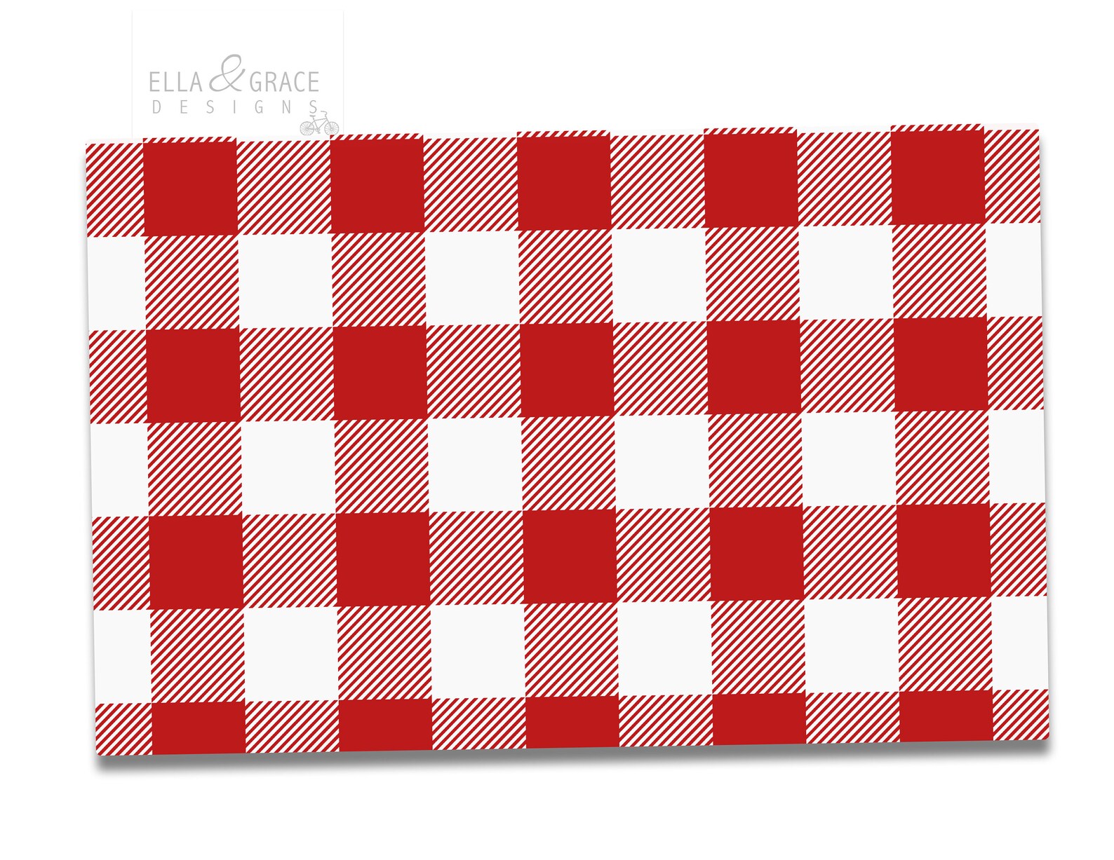 Red Gingham Paper Placemat Pad 4th of July Party Decor Etsy