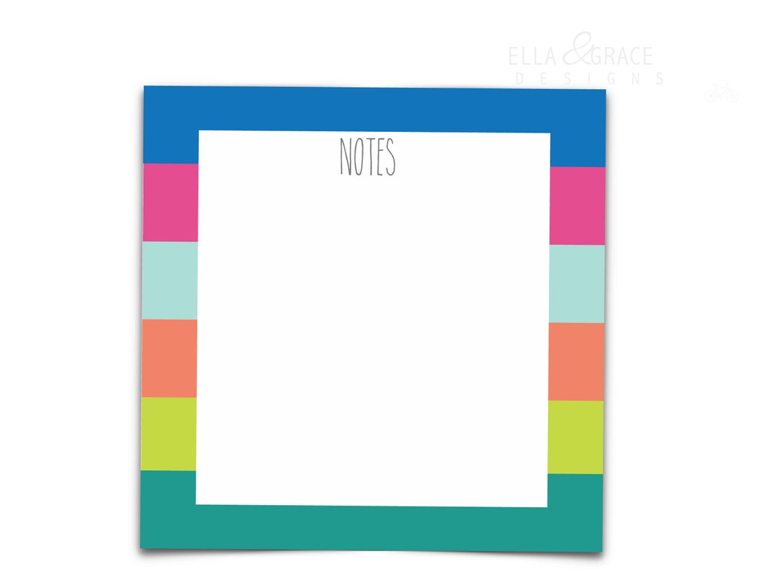 Personalized Notepad. Preppy Personalized Note Pad. Etsy