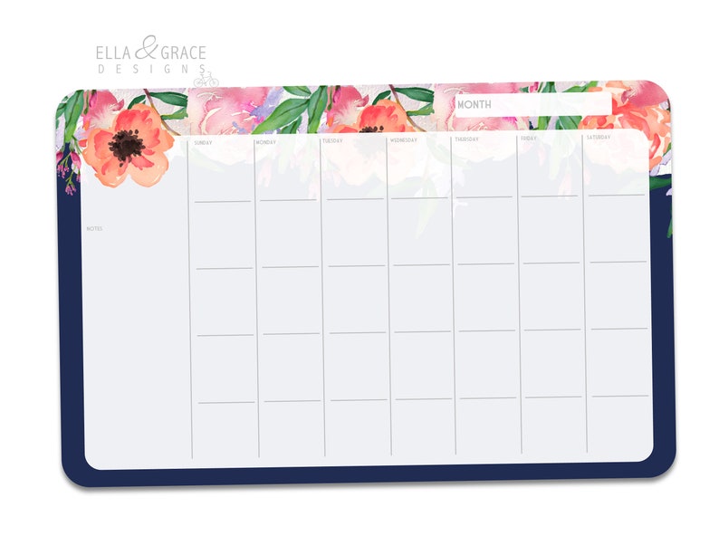 Personalized Monthly Desk Calendar. Monthly Planner. Desk Etsy
