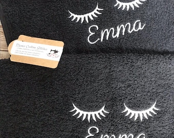 Personalized Eyelash Beauty Makeup Removal Washcloth Set Gift