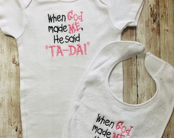 Baby Christian Newborn Unisex Bodysuit and Bib Set Gift