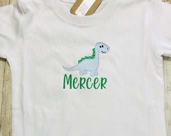 Personalized Name Baby Kids Unisex  Dinosaur T-Shirt