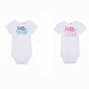 Siblings  Little Brother Little  Sister Baby Onesie Bodysuit Gift