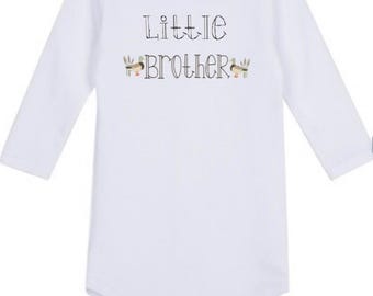 Boys Little Brother Mallard Duck White Bodysuit