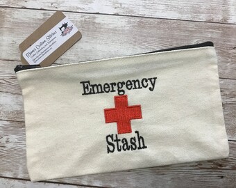 Teacher Graduation Emergency Stash Zipper Canvas Travel Toiletry Bag Gift