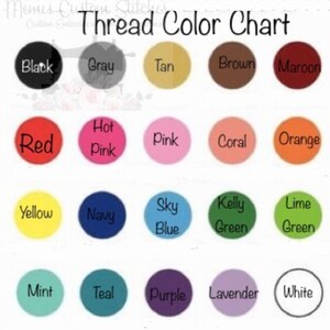 Puede incluir: Carta de colores de hilo con 20 colores diferentes, incluyendo negro, gris, marr&oacute;n claro, marr&oacute;n, granate, rojo, rosa intenso, rosa, coral, naranja, amarillo, azul marino, azul cielo, verde kelly, verde lima, menta, turquesa, morado, lavanda y blanco.