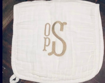 Personalized Monogram Burp Cloths,Set of 2 Burp Cloths, Baby Shower Gifts