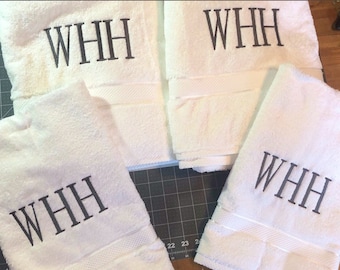 Custom Personalized Monogram Towel Sets Bath Decor, Wedding Gifts