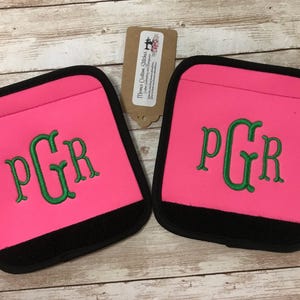 Monogram Luggage Handle Wrap Sets Travel Accessories Gift