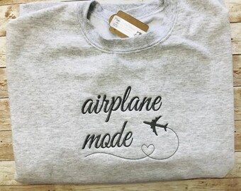 Women’s Airplane Mode Adult Unisex Travel Vacation Sweatshirt