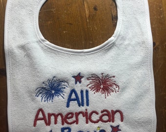 All American Patriotic Boy Baby Bib,Baby  July 4 th Shower Gifts