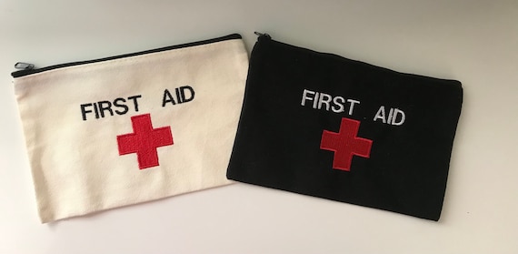 Red Cross First Aid Canvas Travel Medicine  Zipper Pouch Bag Gift