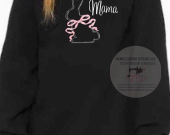 Women’s Mama Pink Bow Bunny Sweatshirt
