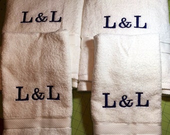 Custom Personalized Monogram Initials Towel Sets,Wedding Anniversary Gifts