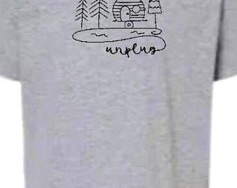 Adult Unisex Unplug Camping RV Travel T Shirt