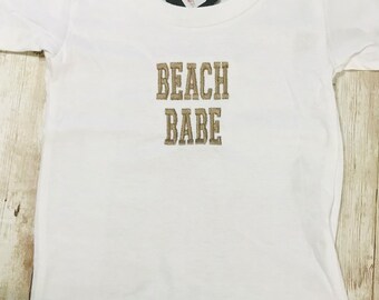 Beach Babe Baby Toddler T-Shirt, Kids Summer Vacation Tee