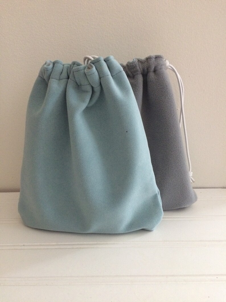 Faux suede soft blue gray reversible fleece and stirrup covers IRON protecters storage bags