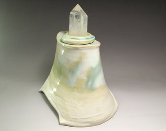 Memorial Urn  "In the Canyon of the Ancients"  Quartz Crystal Top