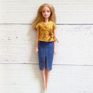 Wrap Top Pattern for 11.5" & Curvy dolls | PDF Sewing Tutorial + Video Link