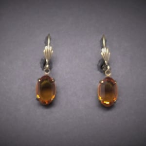 Pendientes victorianos Madeira Topaz Antiqued Brass Medium ENVÍO GRATIS EE.UU.