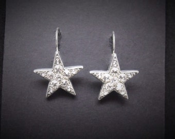 Boucles d'oreilles étoiles Hollywood Glamour cristal strass plaqué argent livraison gratuite aux États-Unis