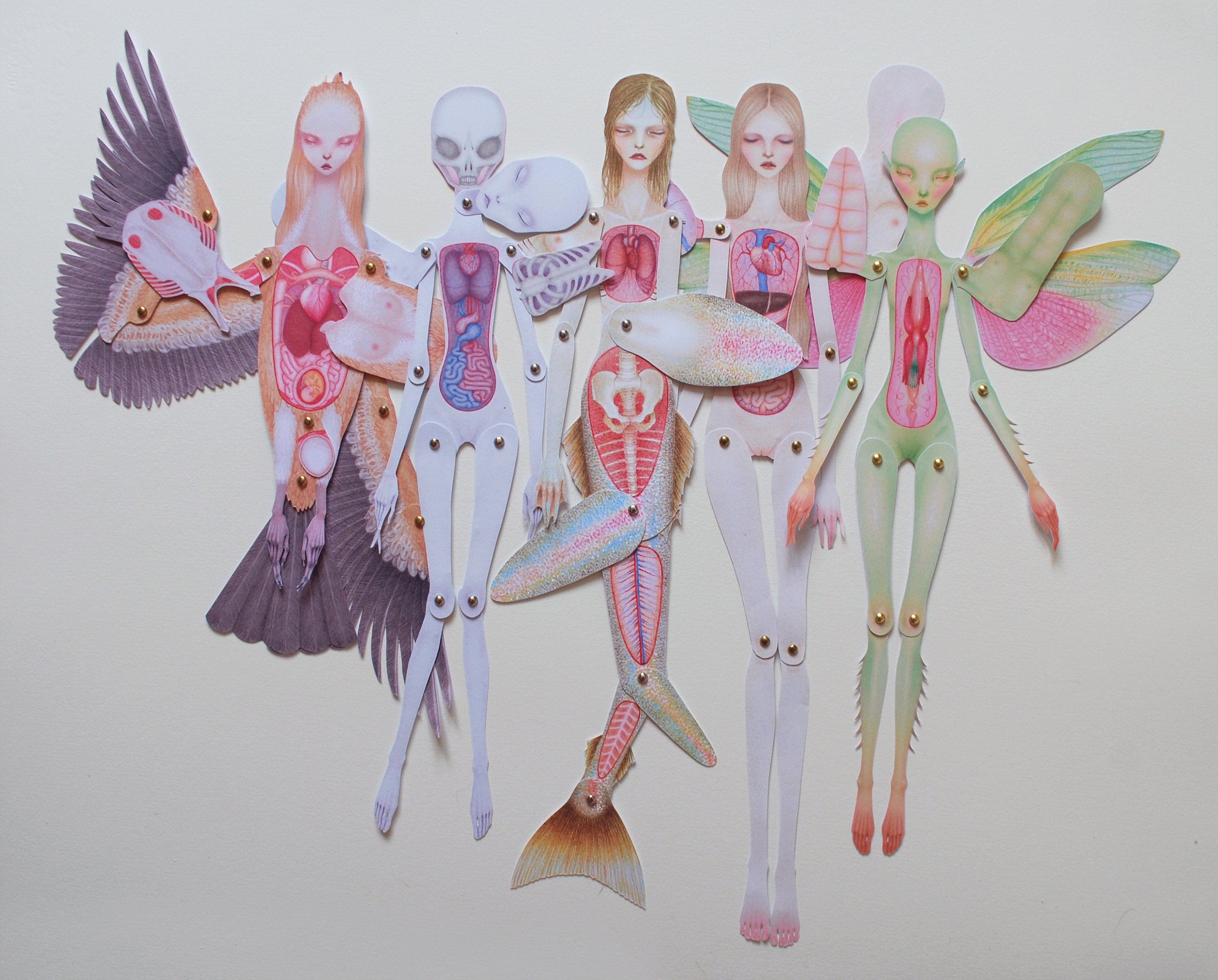 Illustrated Paper Doll Mermaid - papercatdesign