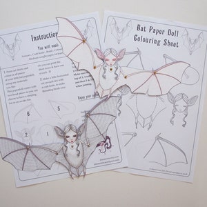 Print, Colour & Assemble Your Own Paper Doll *Bat*