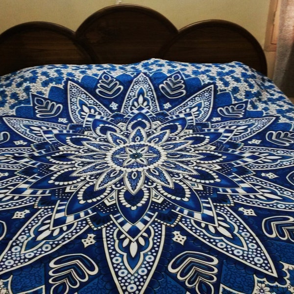 50% Off Indian Bedding Printed Bedspread Mandala Beach Blanket Wall Hanging Yoga Sheet Meditation Sheet Mandala Tapestry Bohemian Picnic Rug