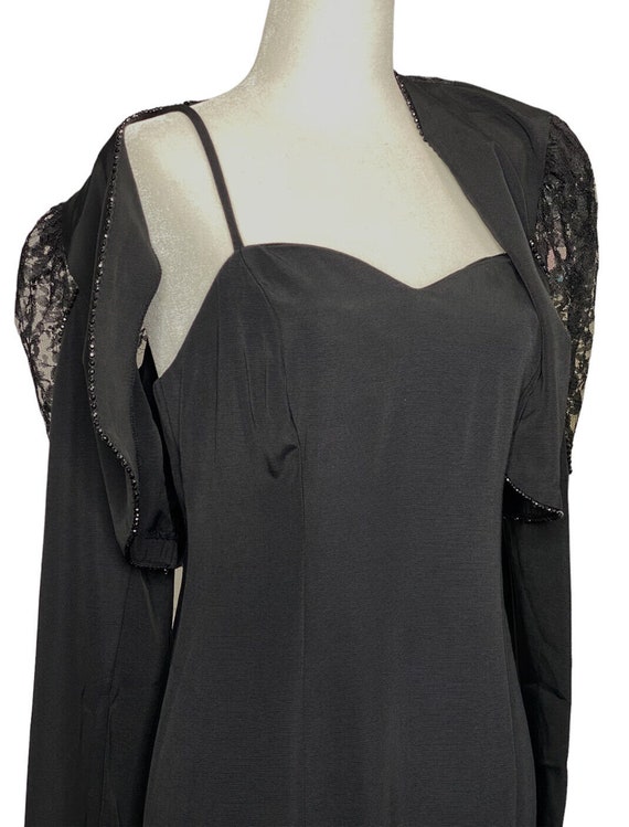 Chauncey St 1980s black dress and lace shrug 7/8 … - image 5
