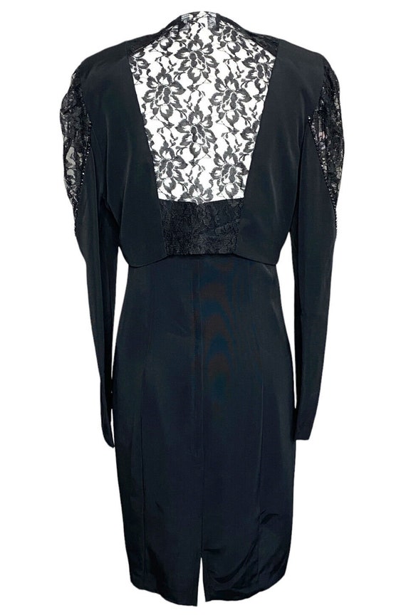 Chauncey St 1980s black dress and lace shrug 7/8 … - image 3