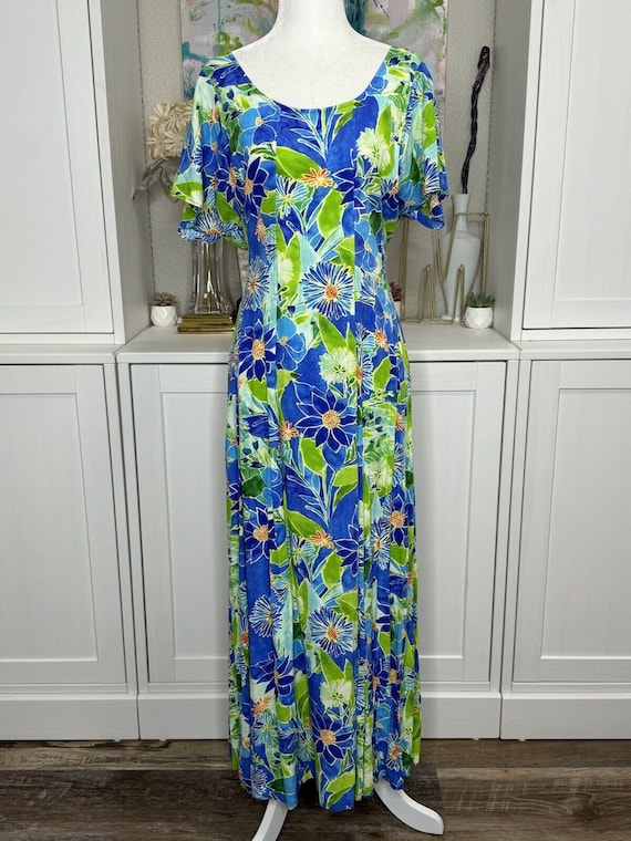 Jams World Bluebell Maxi Dress Rayon Floral Large 
