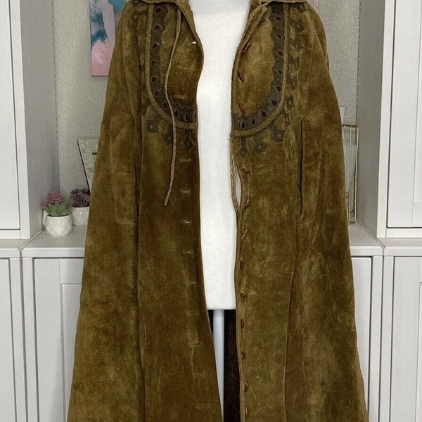 Renaissance Cloak Suede Medieval Handmade Garb HEAVY Unisex Cosplay OOAK