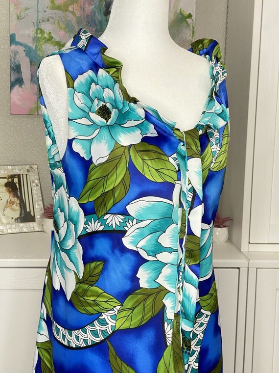 1960s Island Fashions Hawaiian Floral Maxi Dress … - image 4