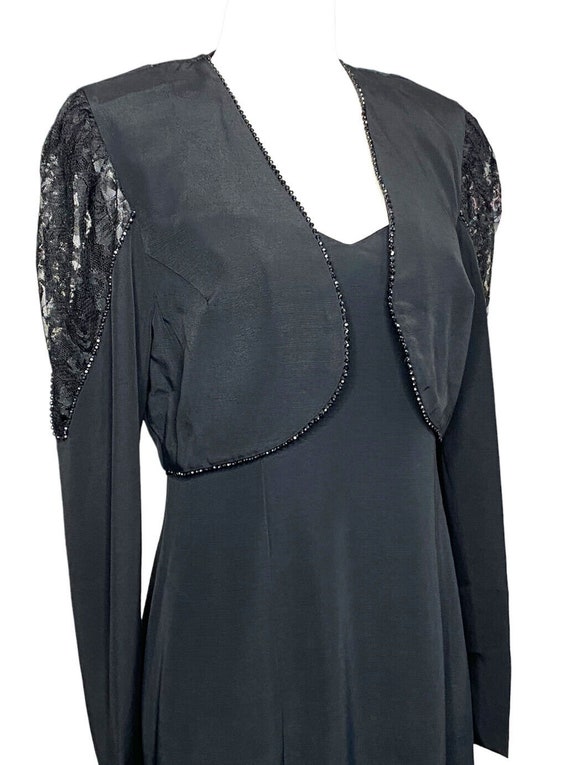 Chauncey St 1980s black dress and lace shrug 7/8 … - image 2