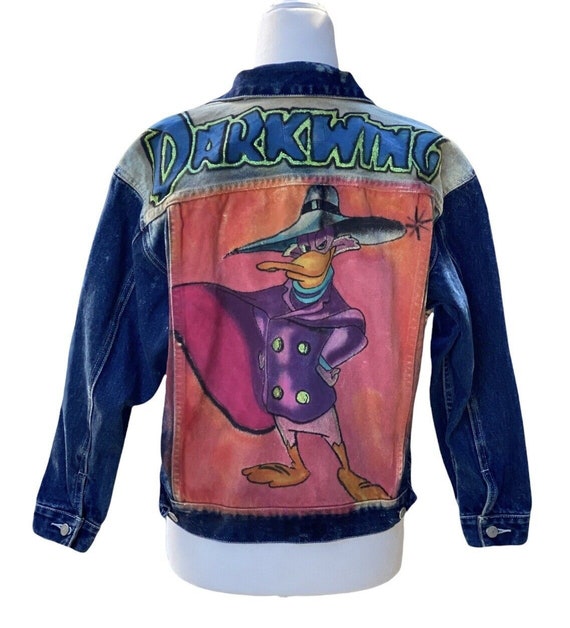 1990s Darkwing Duck Handpainted Denim Jacket Child