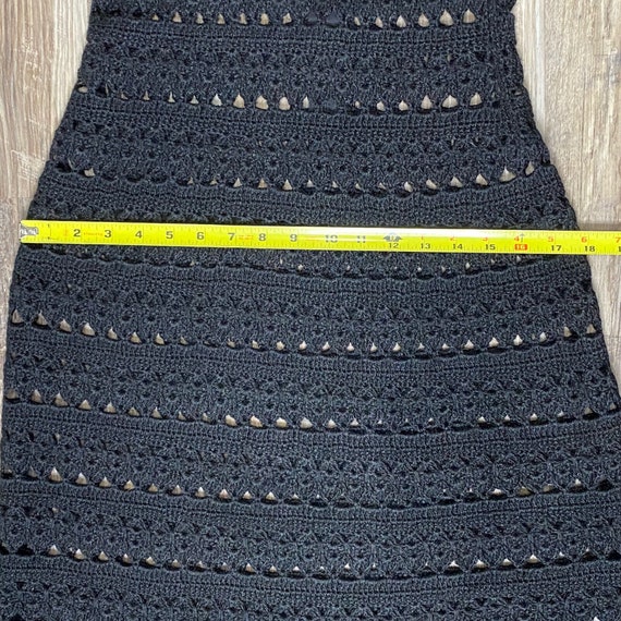 1970s Crocheted Black Maxi Dress Bergdorf Goodman… - image 10