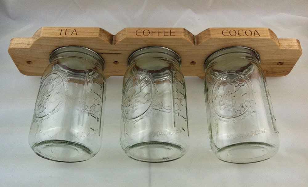 Mason Jar Under Storage for Coffee Tea Cocoa Using 3 Etsy
