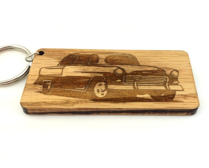 Antique Muscle Car Wood Key Chain Classic Car Key Fob Laser Etsy