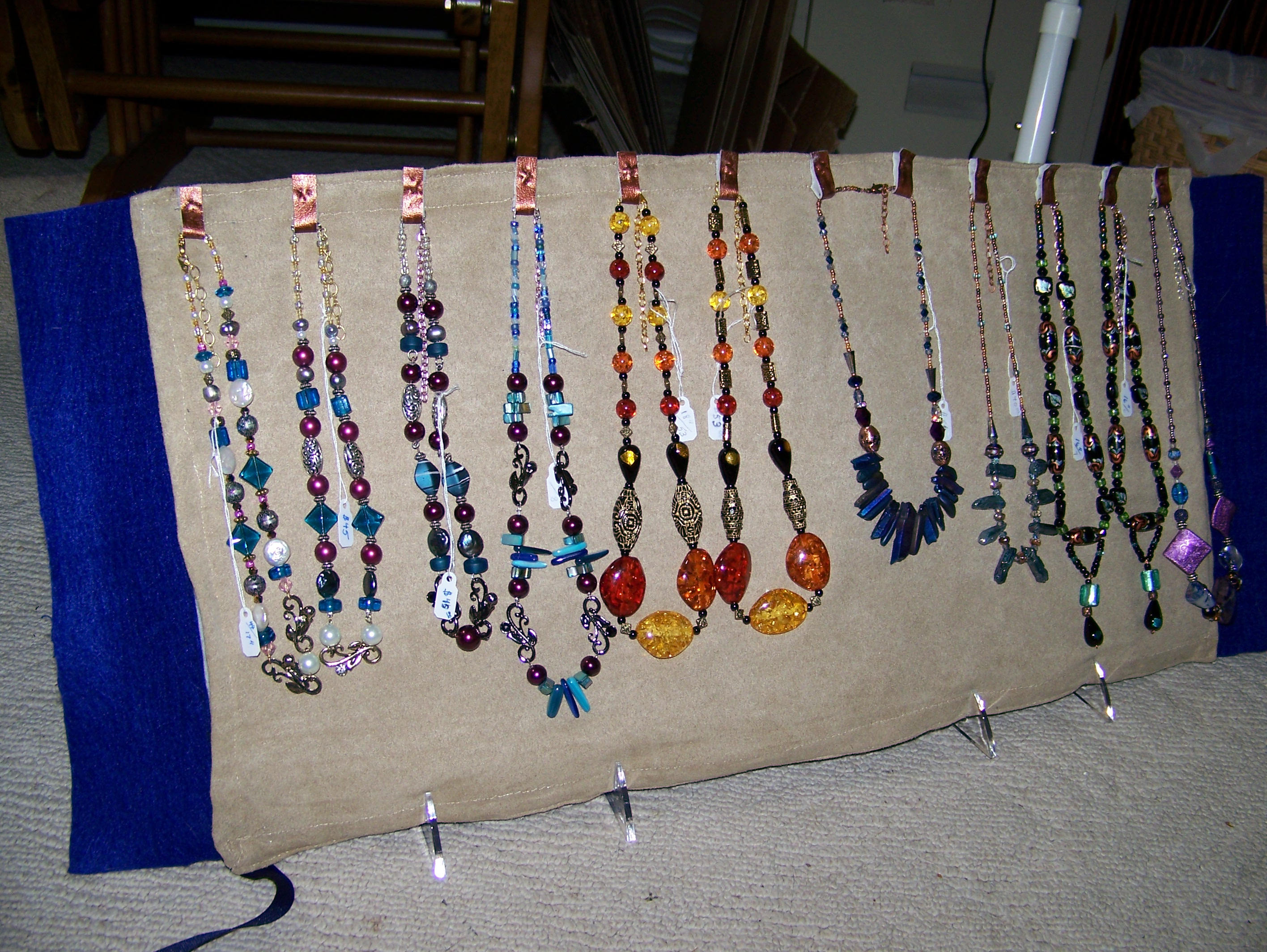 Jewelry Roll Pattern Craft Show Display Necklaces Jewelry Storage