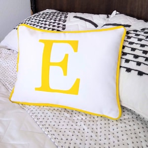 Letter Pillow with Monogram, Large Initial Lumbar Pillowcase