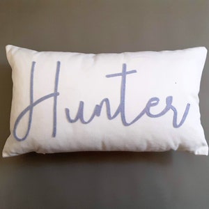 Custom Personalized Name Pillow Felt Applique Pillowcase New Baby Gift, Bedroom Decor, Appliqued First or Last Name, Textured Details,