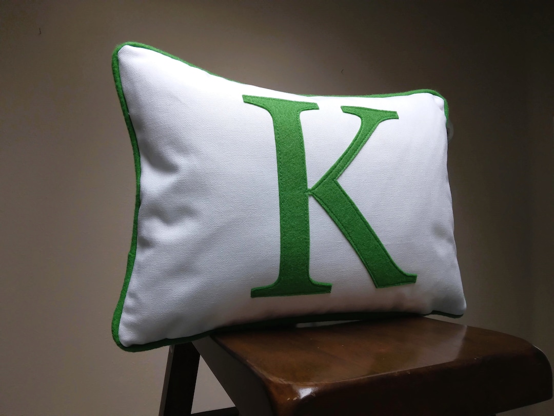 Letter Pillow With Monogram and Piping, Large Initial, Type Font ...